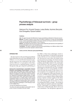 Psychotherapy of Holocaust survivors