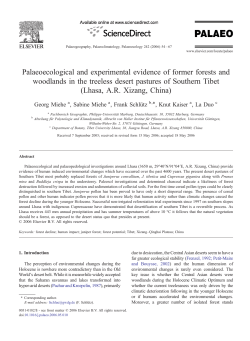 Palaeoecological and experimental evidence of