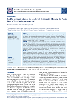 Traffic accident injuries in a referral Orthopedic Hospital in