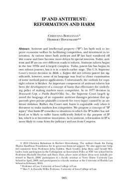 ip and antitrust: reformation and harm