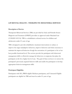 6.09 Therapeutic Behavioral Services