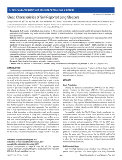 Sleep Characteristics of Self