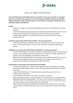 atex 114 - directive 2014/34/eu