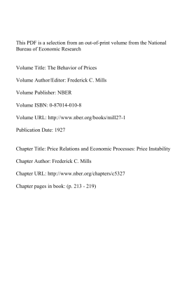 Price Relations and Economic Processes: Price Instability