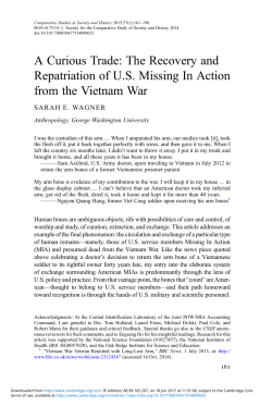 A Curious Trade: The Recovery and Repatriation of U.S. Missing In
