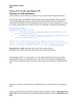 Notes for Acids and Bases SL