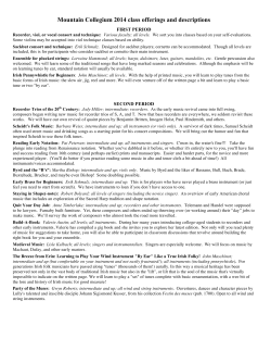 Mountain Collegium 2014 class offerings and descriptions