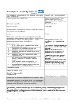 Pressure Ulcer Prevention - Nottingham University Hospitals