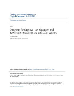 sex education and adolescent sexuality in the early 20th century