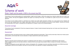GCSE History Scheme of work Shaping the nation Section A