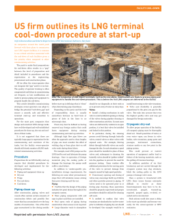 US firm outlines its LNG terminal cool-down procedure at start-up