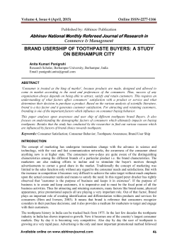 brand usership of toothpaste buyers: a study on