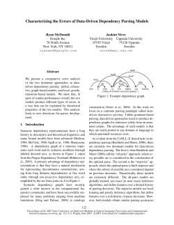 Characterizing the Errors of Data-Driven Dependency Parsing Models