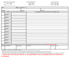 Ground Meal Request Form