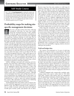 Profitability maps for making site- specific management decisions