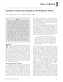 History of Medicine Concepts of Cancer from Antiquity to the