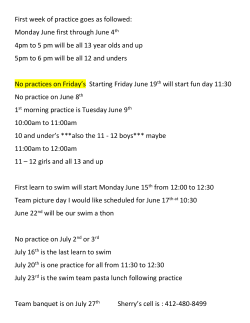 First week of practice goes as followed