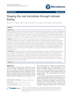 Shaping the oral microbiota through intimate kissing
