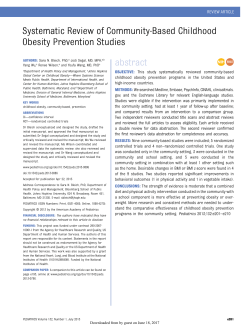 Systematic Review of Community-Based Childhood