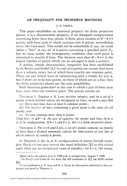 AN INEQUALITY FOR INCIDENCE MATRICES