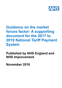 Guidance on the market forces factor