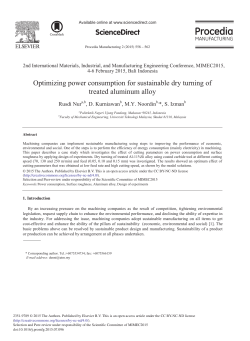 Optimizing Power Consumption for Sustainable Dry