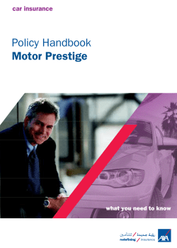 Policy Handbook Motor Prestige - AXA Gulf