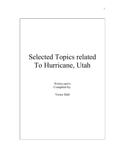 Selected Topics Related To Hurricane, Utah