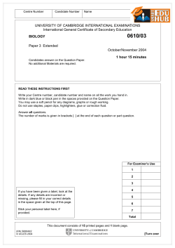 UNIVERSITY OF CAMBRIDGE INTERNATIONAL