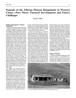 Nomads of the Tibetan Plateau Rangelands in We s t e r n C h i n a