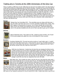 Trading pins in Toronto at the 100th Anniversary of the Grey Cup