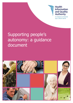 Supporting people`s autonomy: a guidance document