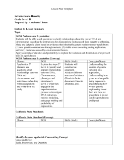 Intro lesson to HS LS3 Heredity Inheritance and variation of traits