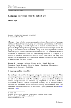 Language co-evolved with the rule of law