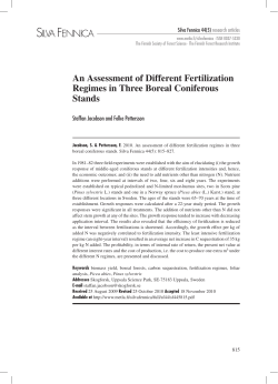 An assessment of different fertilization regimes in three boreal