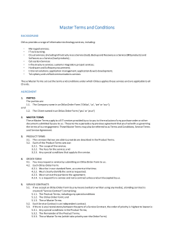 Master Terms and Conditions