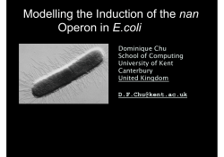 Modelling the Induction of the nan Operon in E.coli