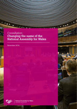 consultation document - National Assembly for Wales