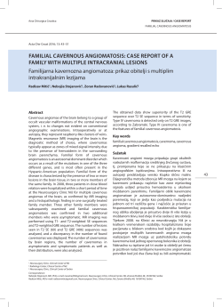 FAMILIAL CAVERNOUS ANGIOMATOSIS: CASE REPORT OF A