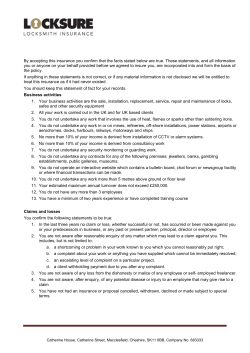 Statement of fact - Locksure Insurance