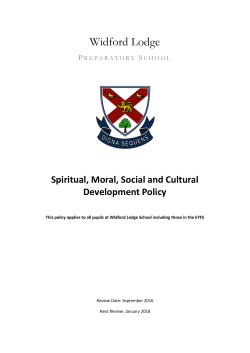 Spiritual Moral Social and Cultural Policy