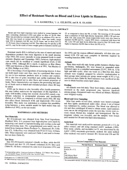 Effect of Resistant Starch on Blood and Liver Lipids in Hamsters