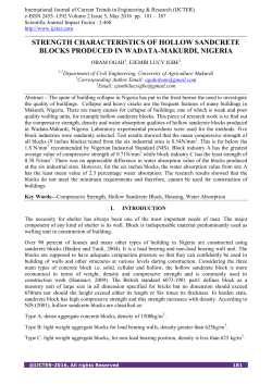 strength characteristics of hollow sandcrete blocks
