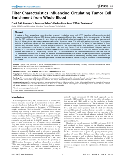 Filter Characteristics Influencing Circulating Tumor Cell Enrichment