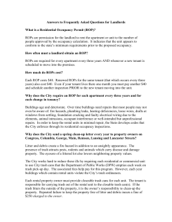 Answers to Frequently Asked Questions for Landlords What is a