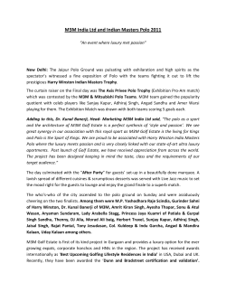 M3M India Ltd and Indian Masters Polo 2011