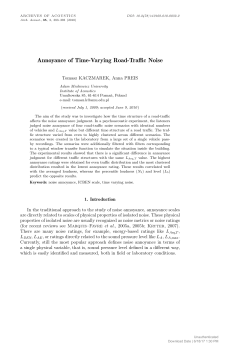 Annoyance of Time-Varying Road-Traffic Noise