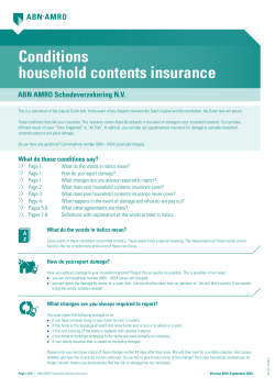 Conditions household contents insurance