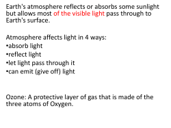 Earth`s atmosphere reflects or absorbs some sunlight but