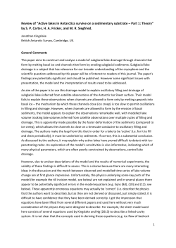 Active lakes in Antarctica survive on a sedimentary substrate &ndash; Part